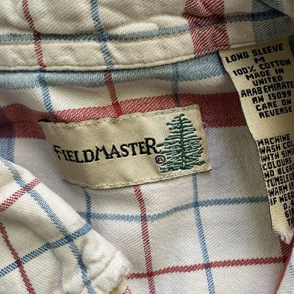 FIELDMASTER Plaid Button Down Shirt Mens Sz Medium 100% Cotton Cabincore - Picture 5 of 6